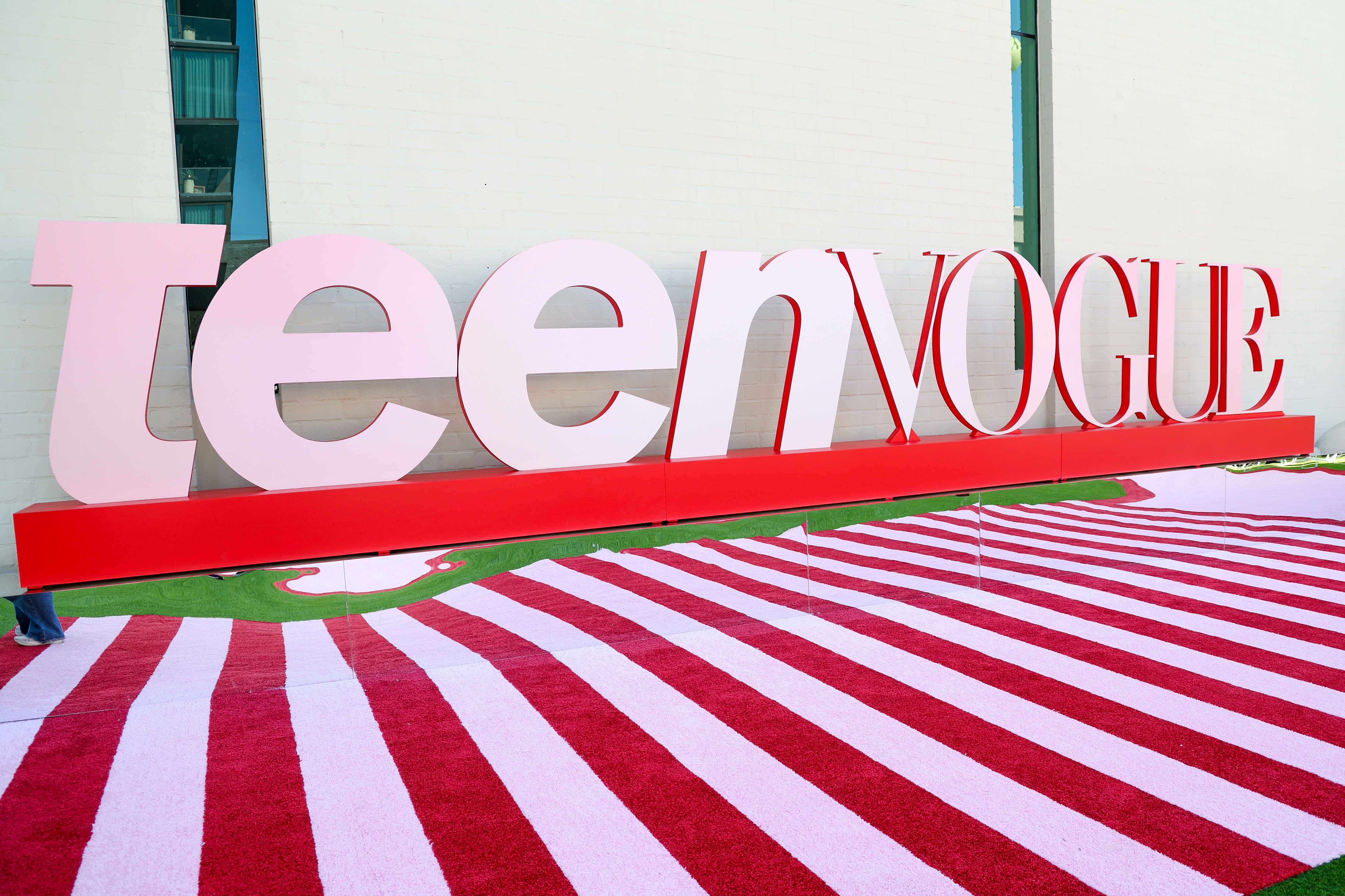 Teen Vogue signage is seen during the 2025 Teen Vogue Summit at NYA WEST on Sept. 20, 2025 in Los Angeles.